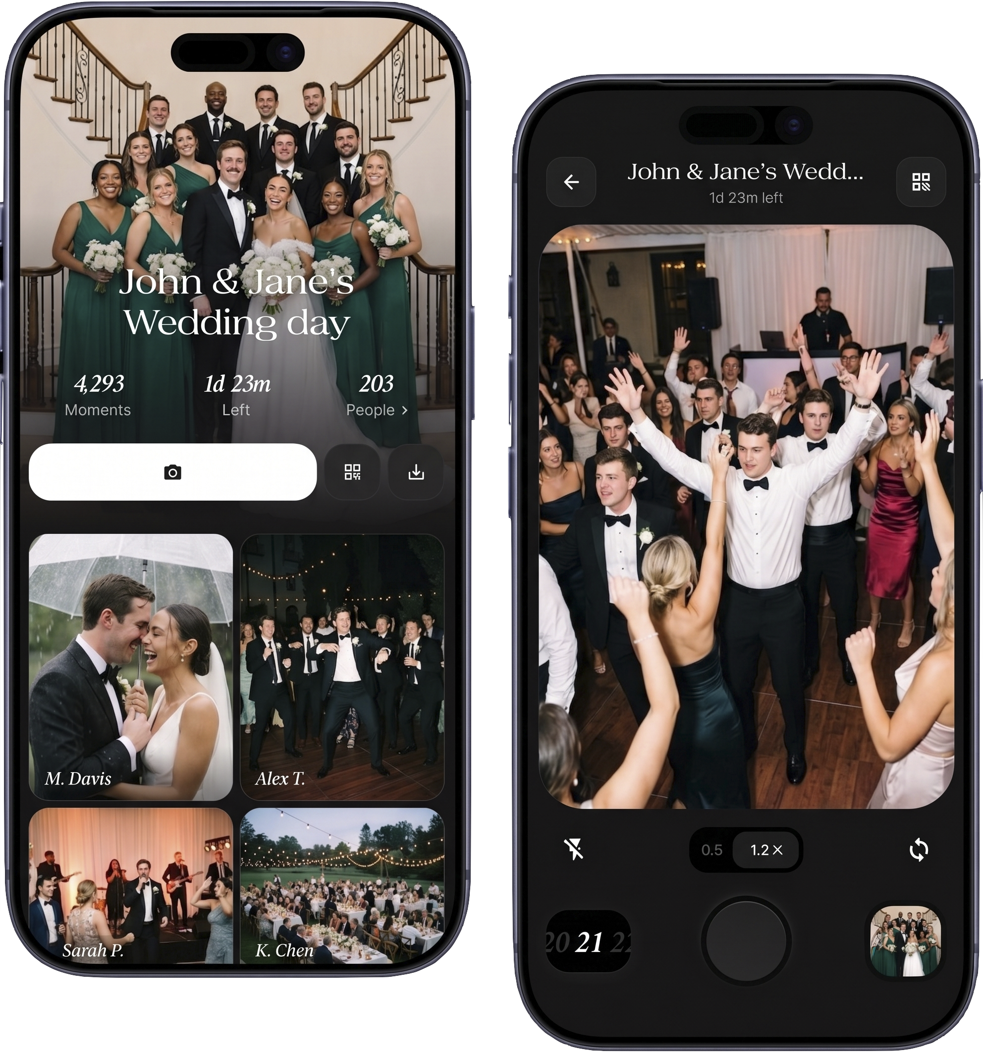 The Guest Camera and its shared gallery, shown on two phones